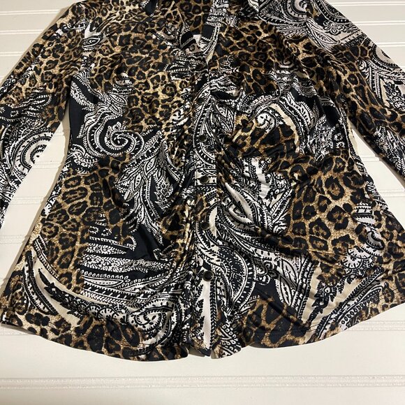 Cache Leopard Print Paisley  Top S - Picture 6 of 13